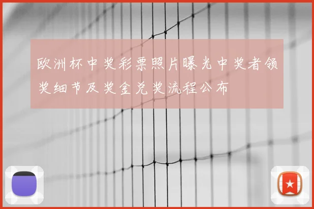 欧洲杯中奖彩票照片曝光中奖者领奖细节及奖金兑奖流程公布